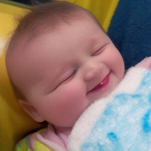 

Une photo d'un bébé souriant tenant une bouteille de vitamine K, avec un fond bleu et des bulles de lumière. La photo illustre l'importance de la